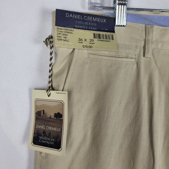 Daniel Cremieux Nantes Pants Men's 36x29 Tan Silk Maison De Campagne NWT - Picture 4 of 8